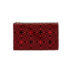 Abstract Background Red Black Cosmetic Bag (Small) 