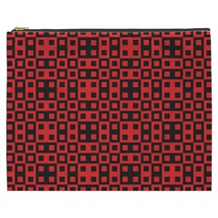 Abstract Background Red Black Cosmetic Bag (XXXL) 