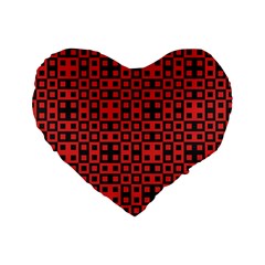 Abstract Background Red Black Standard 16  Premium Heart Shape Cushions