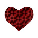 Abstract Background Red Black Standard 16  Premium Heart Shape Cushions Back