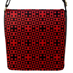 Abstract Background Red Black Flap Messenger Bag (S)