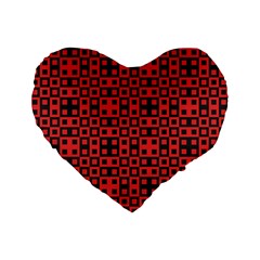 Abstract Background Red Black Standard 16  Premium Flano Heart Shape Cushions by Amaryn4rt