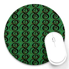 Abstract Pattern Graphic Lines Round Mousepads by Amaryn4rt