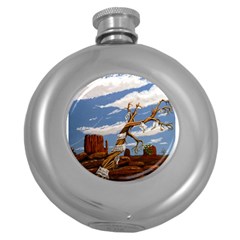 Acrylic Paint Paint Art Modern Art Round Hip Flask (5 Oz) by Amaryn4rt