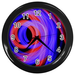 Background Blue Red Wall Clocks (Black)