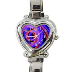 Background Blue Red Heart Italian Charm Watch