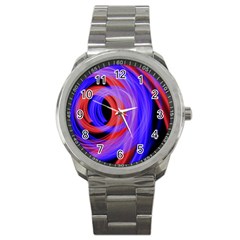 Background Blue Red Sport Metal Watch