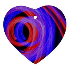 Background Blue Red Heart Ornament (two Sides) by Amaryn4rt