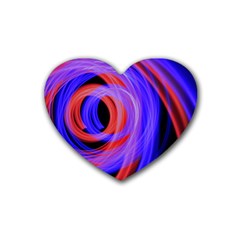 Background Blue Red Rubber Coaster (Heart) 