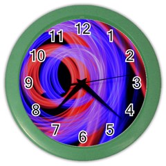 Background Blue Red Color Wall Clocks