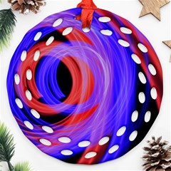 Background Blue Red Ornament (Round Filigree)