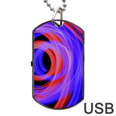 Background Blue Red Dog Tag USB Flash (One Side)