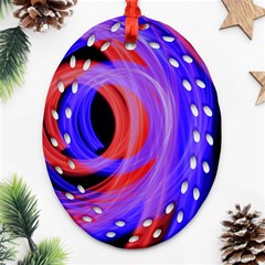 Background Blue Red Ornament (Oval Filigree)