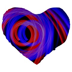 Background Blue Red Large 19  Premium Flano Heart Shape Cushions