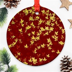 Background Design Leaves Pattern Ornament (round) by Amaryn4rt