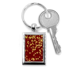 Background Design Leaves Pattern Key Chains (rectangle)  by Amaryn4rt