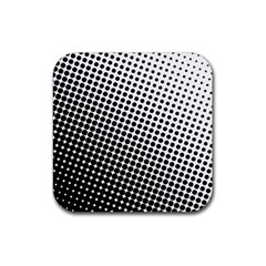 Background Wallpaper Texture Lines Dot Dots Black White Rubber Coaster (Square) 