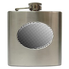 Background Wallpaper Texture Lines Dot Dots Black White Hip Flask (6 oz)