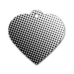 Background Wallpaper Texture Lines Dot Dots Black White Dog Tag Heart (One Side)