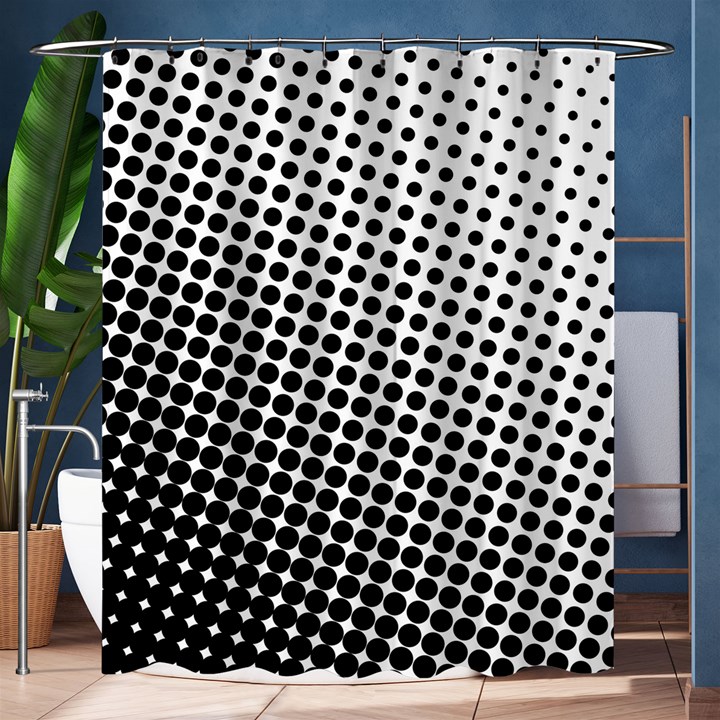 Background Wallpaper Texture Lines Dot Dots Black White Shower Curtain 60  x 72  (Medium) 