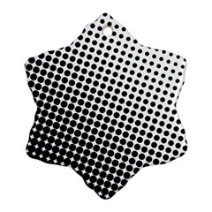 Background Wallpaper Texture Lines Dot Dots Black White Snowflake Ornament (Two Sides)