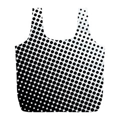 Background Wallpaper Texture Lines Dot Dots Black White Full Print Recycle Bags (L) 