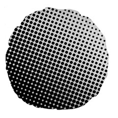 Background Wallpaper Texture Lines Dot Dots Black White Large 18  Premium Flano Round Cushions