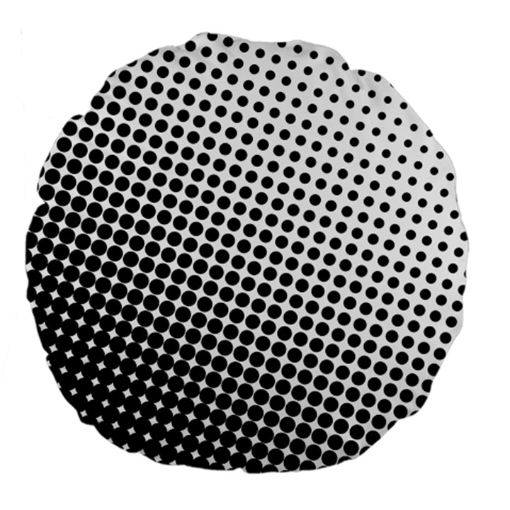 Background Wallpaper Texture Lines Dot Dots Black White Large 18  Premium Flano Round Cushions