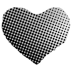 Background Wallpaper Texture Lines Dot Dots Black White Large 19  Premium Flano Heart Shape Cushions by Amaryn4rt