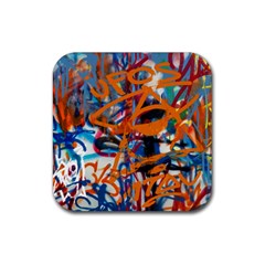 Background Graffiti Grunge Rubber Coaster (square) 