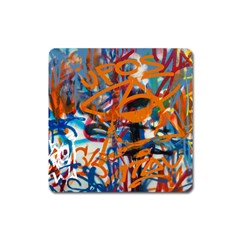 Background Graffiti Grunge Square Magnet by Amaryn4rt