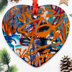 Background Graffiti Grunge Heart Ornament (two Sides) by Amaryn4rt