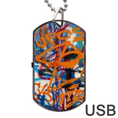 Background Graffiti Grunge Dog Tag Usb Flash (one Side) by Amaryn4rt