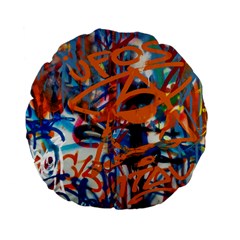 Background Graffiti Grunge Standard 15  Premium Flano Round Cushions by Amaryn4rt