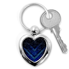 Blue Background Wallpaper Motif Design Key Chains (heart)  by Amaryn4rt