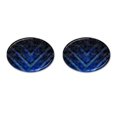 Blue Background Wallpaper Motif Design Cufflinks (oval) by Amaryn4rt