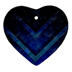 Blue Background Wallpaper Motif Design Heart Ornament (two Sides) by Amaryn4rt