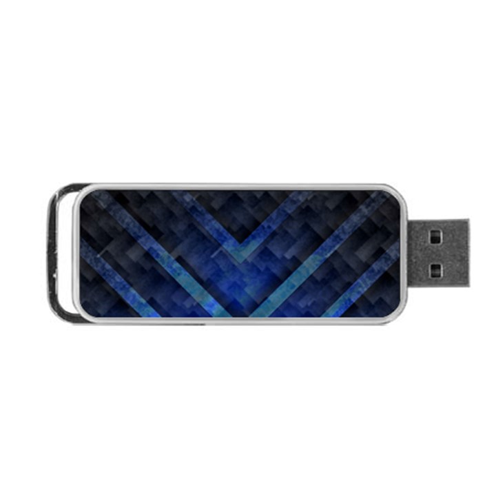 Blue Background Wallpaper Motif Design Portable USB Flash (One Side)