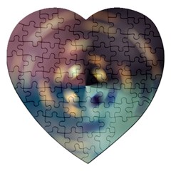 Blur Bokeh Colors Points Lights Jigsaw Puzzle (heart) by Amaryn4rt