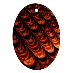 Brown Fractal Mathematics Frax Oval Ornament (two Sides) by Amaryn4rt