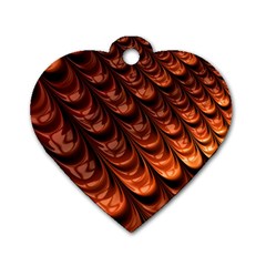 Brown Fractal Mathematics Frax Dog Tag Heart (two Sides) by Amaryn4rt