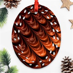 Brown Fractal Mathematics Frax Ornament (oval Filigree) by Amaryn4rt