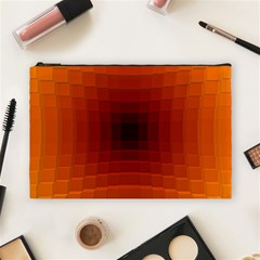 Orange Background Wallpaper Texture Lines Cosmetic Bag (large)  by Amaryn4rt