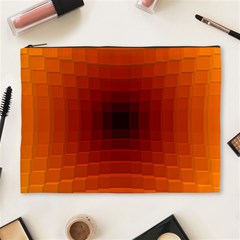 Orange Background Wallpaper Texture Lines Cosmetic Bag (xl) by Amaryn4rt