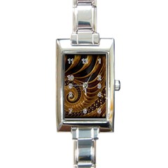 Fractal Spiral Endless Mathematics Rectangle Italian Charm Watch