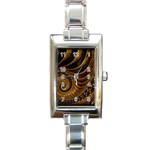 Fractal Spiral Endless Mathematics Rectangle Italian Charm Watch Front