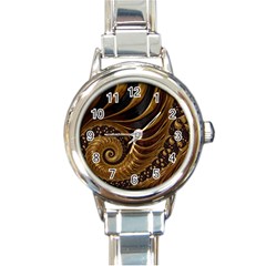 Fractal Spiral Endless Mathematics Round Italian Charm Watch by Amaryn4rt