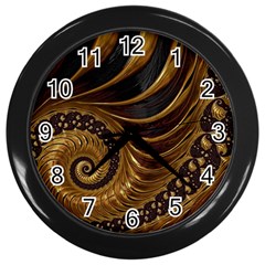 Fractal Spiral Endless Mathematics Wall Clocks (black) by Amaryn4rt