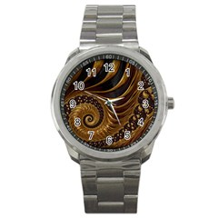 Fractal Spiral Endless Mathematics Sport Metal Watch