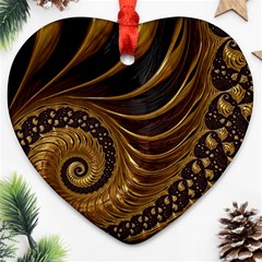 Fractal Spiral Endless Mathematics Heart Ornament (Two Sides)